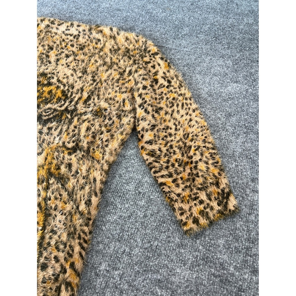 Animal Print Tiger Face Fuzzy Knit Tunic Top Lauren Michelle XL - Picture 7 of 8
